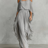 Elena | Off-Shoulder Chiffonová tielko a súprava nohavíc
