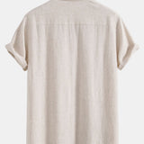 Košeľa s gombíkmi z zmesi ľanu a rayonu