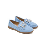 Štvorcová modrá loafer