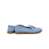 Štvorcová modrá loafer