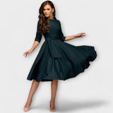 Ana | Elegantné Midi Šaty s Pásom