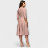 Ana | Elegantné Midi Šaty s Pásom