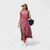 Ružový Ľalia - Boho Chic Šaty