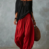 Marisol | Off-Shoulder Crop Top a Set Laternenhosen - Zmes viskózy