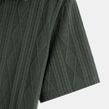 Polo Jacquard Geometrické v Rombovom Pletení